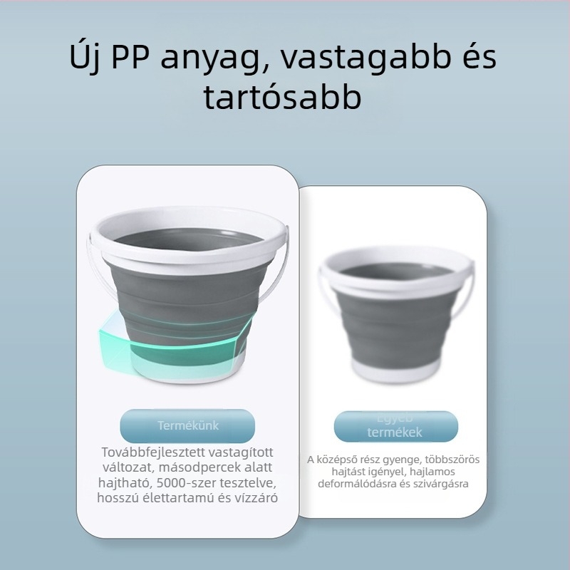 Összecsukható vödör, Kültéri összecsukható vödör, Horgászvödör, Hordozható autós tároló teleszkópos vödör, Autómosó vödör, Művésztoll mosóvödör