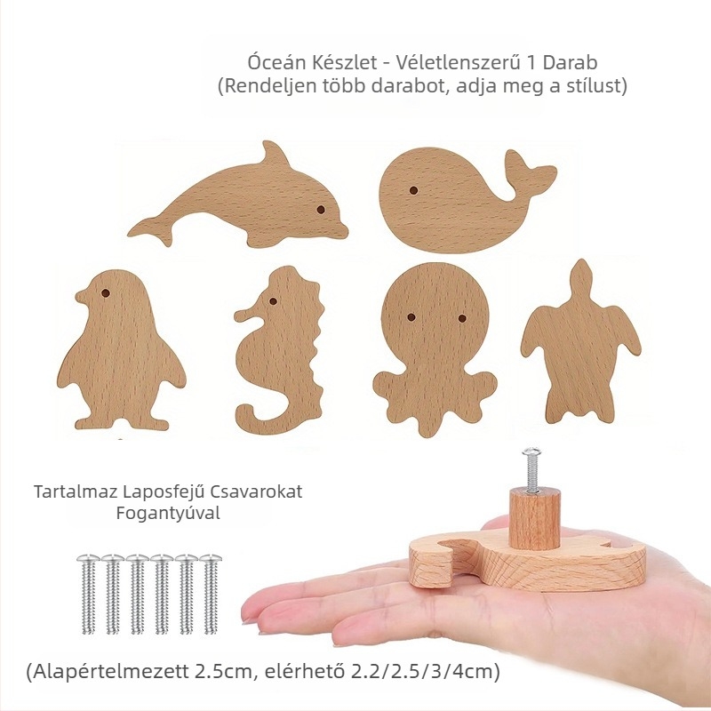 [Fogantyúkampó termékek, régi ügyfelek] Tömörfa rajzfilm fogantyú csillag hold felhők dinoszaurusz állatok mentes lyukasztás