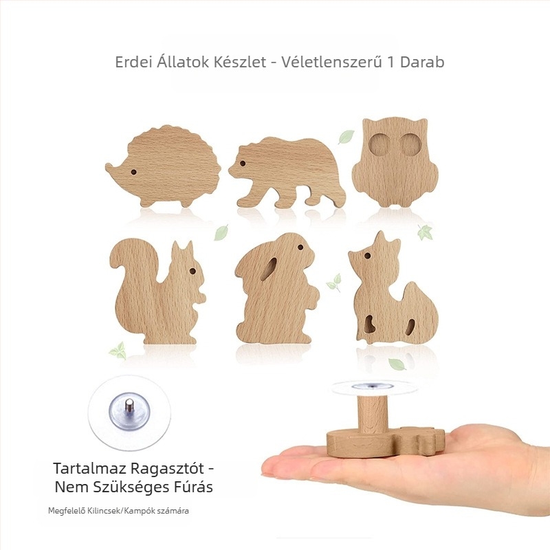 [Fogantyúkampó termékek, régi ügyfelek] Tömörfa rajzfilm fogantyú csillag hold felhők dinoszaurusz állatok mentes lyukasztás