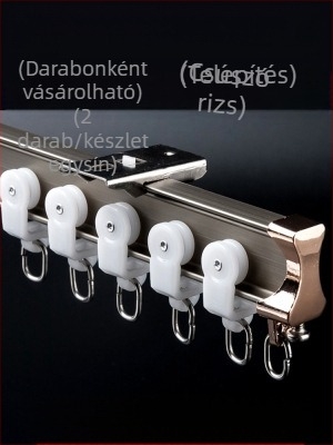 Függöny sín görgő felső rögzítésű kampós oldalsó rögzítésű íves sín kiugró ablak alumínium ötvözetből készült kétsínes csúszó némító vezetősín