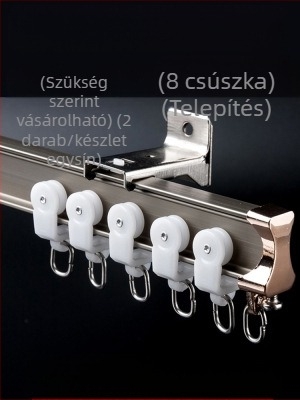 Függöny sín görgő felső rögzítésű kampós oldalsó rögzítésű íves sín kiugró ablak alumínium ötvözetből készült kétsínes csúszó némító vezetősín