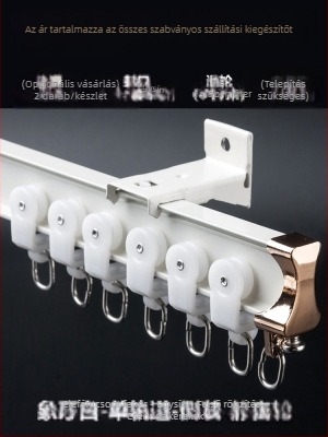 Függöny sín görgő felső rögzítésű kampós oldalsó rögzítésű íves sín kiugró ablak alumínium ötvözetből készült kétsínes csúszó némító vezetősín