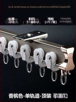 Függöny sín görgő felső rögzítésű kampós oldalsó rögzítésű íves sín kiugró ablak alumínium ötvözetből készült kétsínes csúszó némító vezetősín