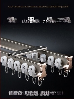 Függöny sín görgő felső rögzítésű kampós oldalsó rögzítésű íves sín kiugró ablak alumínium ötvözetből készült kétsínes csúszó némító vezetősín