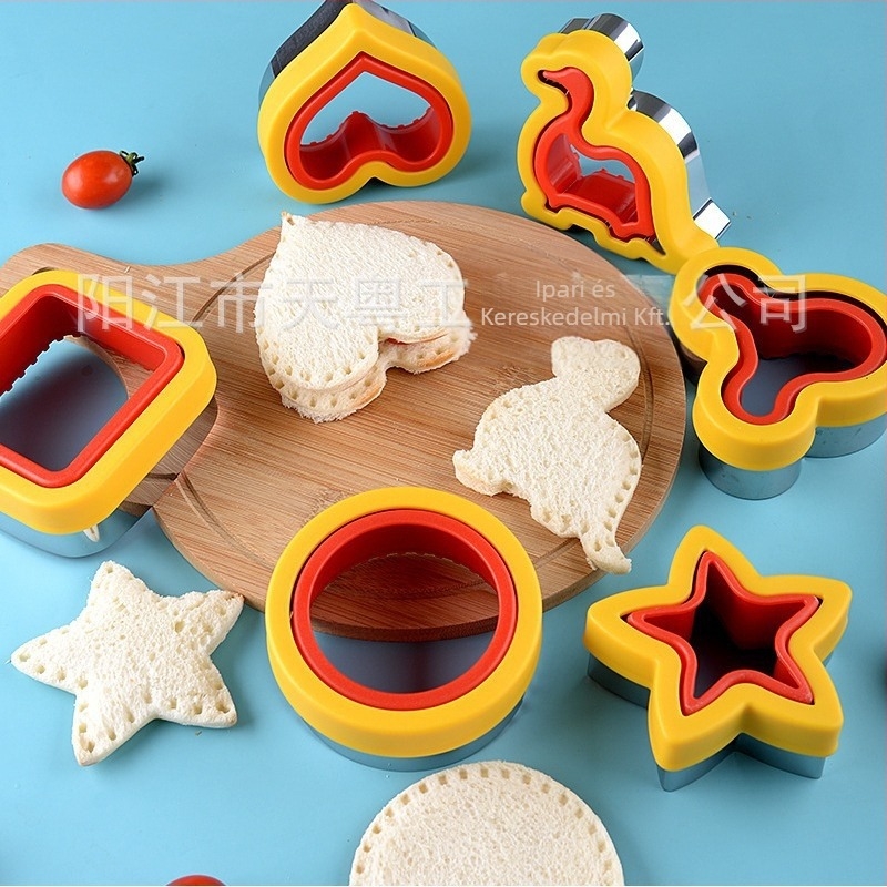 Zsebes szendvics vágó forma szendvicskenyér forma pirítós keksz forma gyümölcs- és zöldségvágó kés dombornyomó forma öltöny