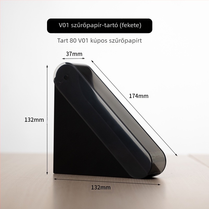 Ingyenes szállítás Akril pormentes, kézzel mosott kávéfilter papírdoboz tárolódoboz függő fülszűrő papír tartó v60 legyező alakú univerzális