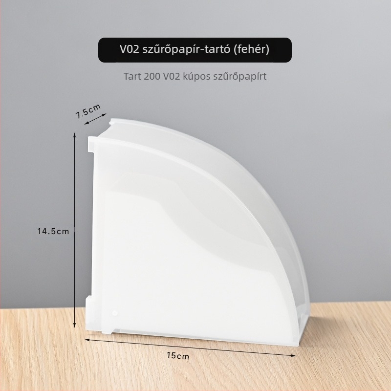 Ingyenes szállítás Akril pormentes, kézzel mosott kávéfilter papírdoboz tárolódoboz függő fülszűrő papír tartó v60 legyező alakú univerzális
