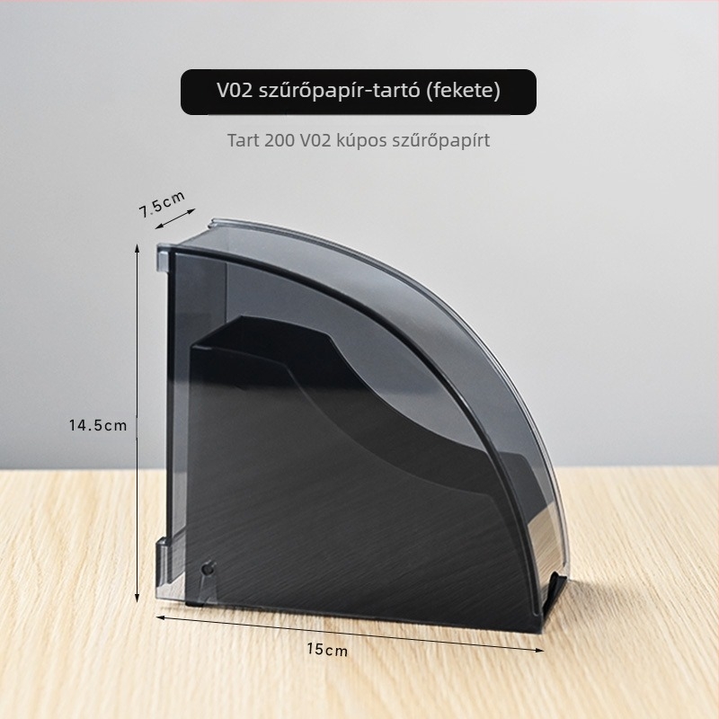 Ingyenes szállítás Akril pormentes, kézzel mosott kávéfilter papírdoboz tárolódoboz függő fülszűrő papír tartó v60 legyező alakú univerzális