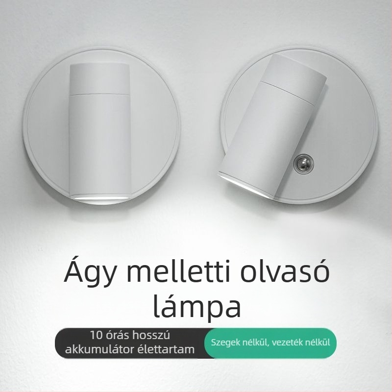 Vezeték nélküli újratölthető fali lámpa, vezeték nélküli mágneses vonzerő lámpa, éjszakai fény, hálószobai éjjeli olvasólámpa, hangulatlámpa, fali mosólámpa