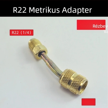 Légkondicionáló fluorid töltő biztonsági szelep metrikus hüvelykes adapter hűtőközeg töltő szelep sárgaréz hűtőközeg könyök R410 R22