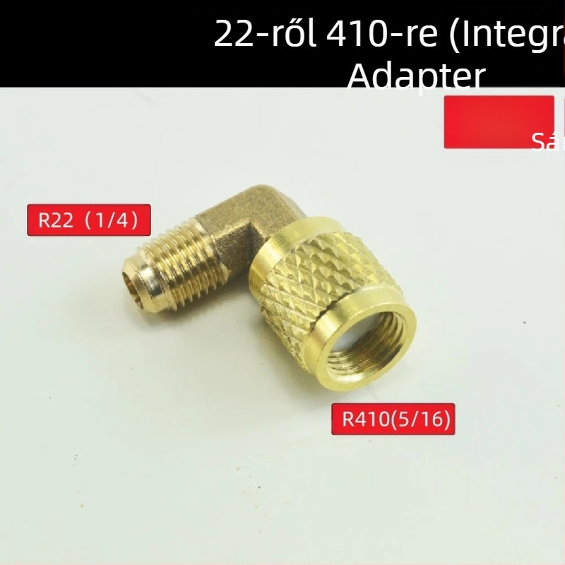 Légkondicionáló fluorid töltő biztonsági szelep metrikus hüvelykes adapter hűtőközeg töltő szelep sárgaréz hűtőközeg könyök R410 R22