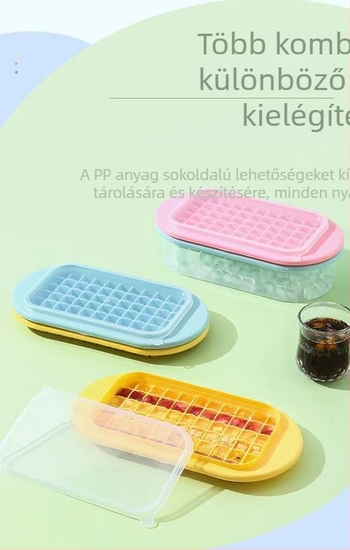 Kawashima House jégkockaforma nagy kapacitású szilikon jégkocka háztartási jégtároló jégdoboz fedéllel hűtőszekrényben fagyasztott jégkocka műtárgy