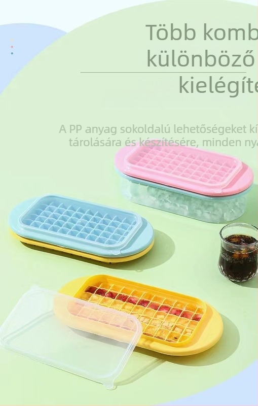 Kawashima House jégkockaforma nagy kapacitású szilikon jégkocka háztartási jégtároló jégdoboz fedéllel hűtőszekrényben fagyasztott jégkocka műtárgy