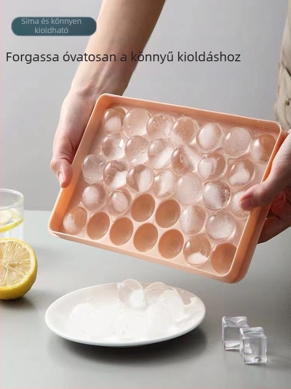 Kawashima House jégkockaforma nagy kapacitású szilikon jégkocka háztartási jégtároló jégdoboz fedéllel hűtőszekrényben fagyasztott jégkocka műtárgy