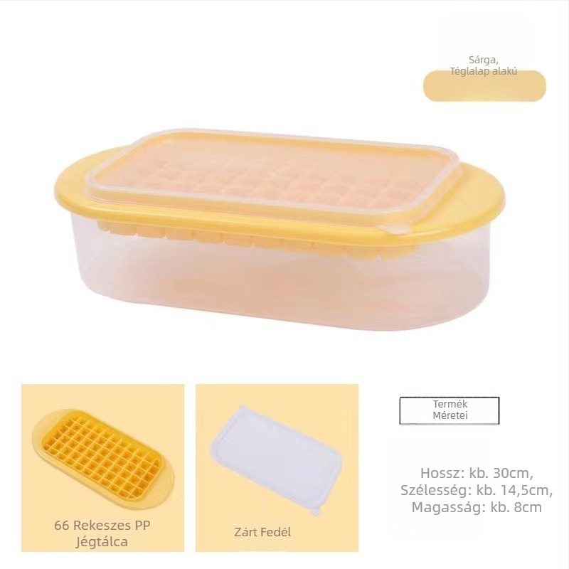 Kawashima House jégkockaforma nagy kapacitású szilikon jégkocka háztartási jégtároló jégdoboz fedéllel hűtőszekrényben fagyasztott jégkocka műtárgy