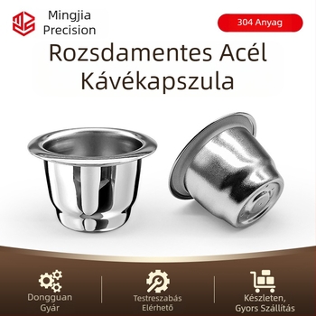 Határokon átnyúlóan kompatibilis Xiaomi Nespresso rozsdamentes acél kávékapszula-pohár, újrafelhasználható alumíniumfólia fedéllel