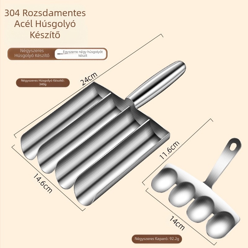 Gyári kreatív 304 rozsdamentes acél halgolyó készítő forró edény üzlet Sanlian konyhai garnélarák csúszásforma húsgolyó kanál