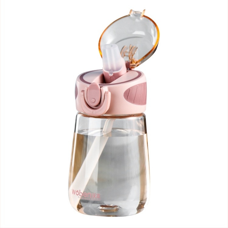 Jóképű nyári szívószálas pohár diáklányoknak, aranyos vízforraló, hordozható Wuben pohár, műanyag pohár, gyermek vizespohár