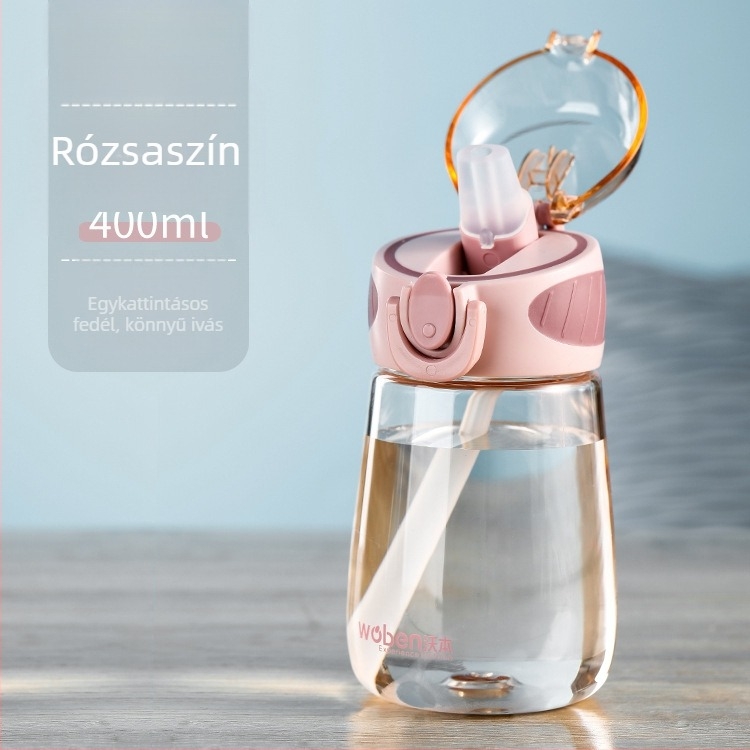 Jóképű nyári szívószálas pohár diáklányoknak, aranyos vízforraló, hordozható Wuben pohár, műanyag pohár, gyermek vizespohár