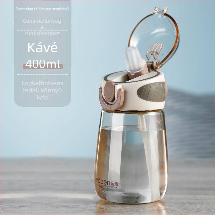 Jóképű nyári szívószálas pohár diáklányoknak, aranyos vízforraló, hordozható Wuben pohár, műanyag pohár, gyermek vizespohár