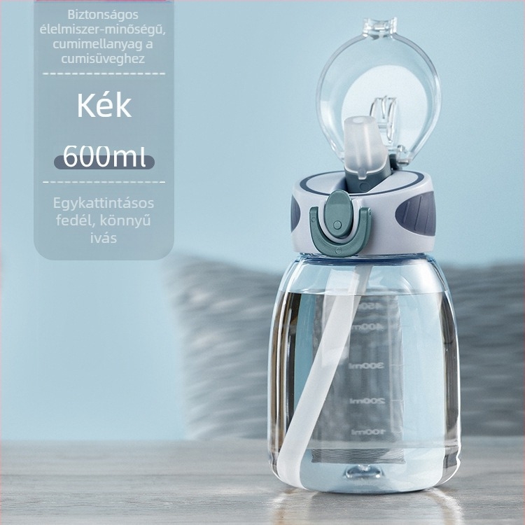 Jóképű nyári szívószálas pohár diáklányoknak, aranyos vízforraló, hordozható Wuben pohár, műanyag pohár, gyermek vizespohár