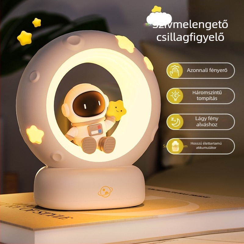 Esemény ajándék űrhajós csillagokat és holdat szedő éjszakai fény USB töltő panda tapsfény RGB hangulatú alvófény