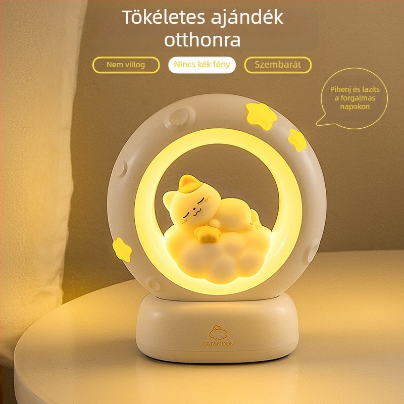 Esemény ajándék űrhajós csillagokat és holdat szedő éjszakai fény USB töltő panda tapsfény RGB hangulatú alvófény