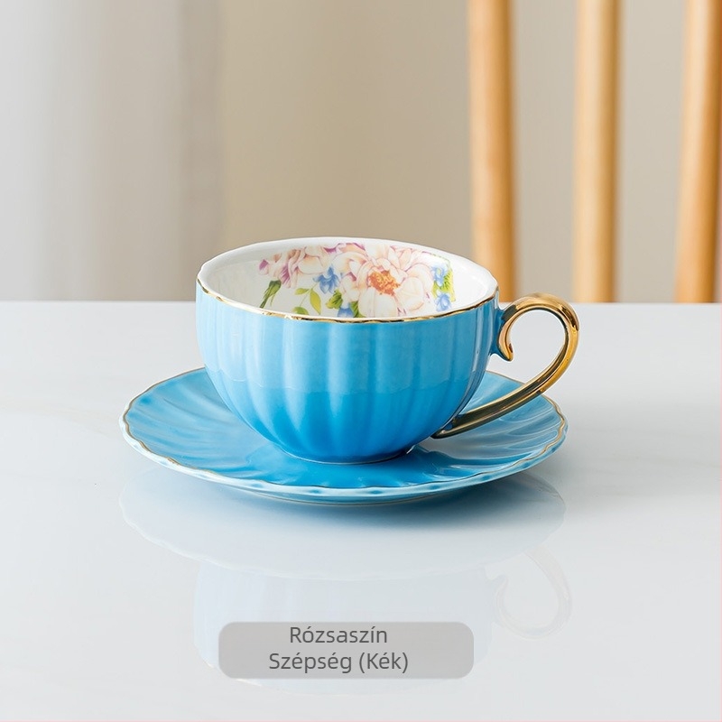 Európai stílusú kerámia kávéscsésze csészealj otthoni délutáni tea kávéscsésze magas színértékű bögre illatos teáscsésze készlet Nagykereskedelem