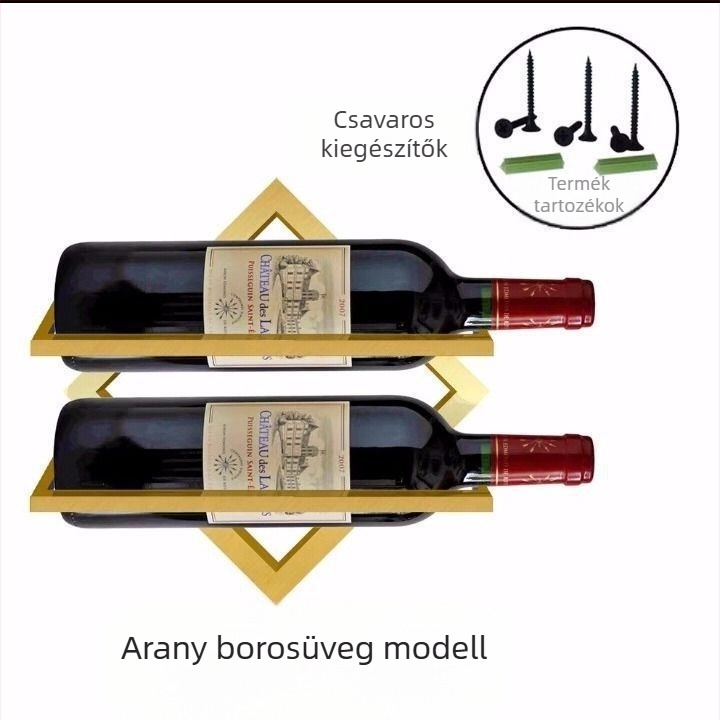 Összecsukható kreatív fali bortartó, vörösboros pohártartó, kijelző állvány, fali állvány, vörösboros pohártartó, fordított fali bortartó