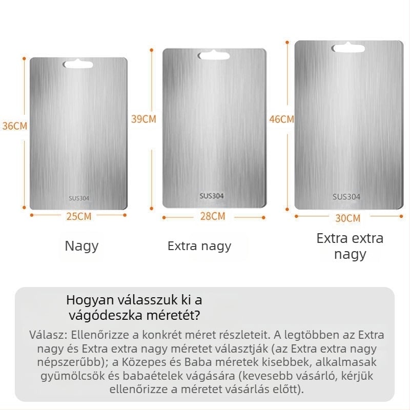 Vágódeszka Antibakteriális Penészálló Háztartási Rozsdamentes acél Gyümölcsvágódeszka Konyhai vágódeszka Zöldségvágó Ragadós vágódeszka Gördülő tányér Rozsdamentes acél