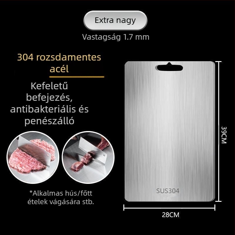 Vágódeszka Antibakteriális Penészálló Háztartási Rozsdamentes acél Gyümölcsvágódeszka Konyhai vágódeszka Zöldségvágó Ragadós vágódeszka Gördülő tányér Rozsdamentes acél