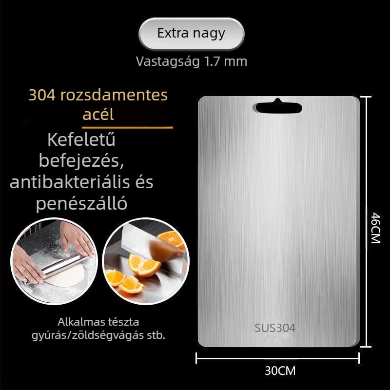 Vágódeszka Antibakteriális Penészálló Háztartási Rozsdamentes acél Gyümölcsvágódeszka Konyhai vágódeszka Zöldségvágó Ragadós vágódeszka Gördülő tányér Rozsdamentes acél
