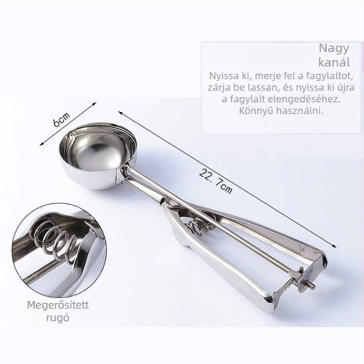 Amazon új stílusú kanál vastagított rozsdamentes acél fagylaltkanál fagylaltmérő kanál gyümölcsgolyó ásó határokon átnyúló fagylaltkanál