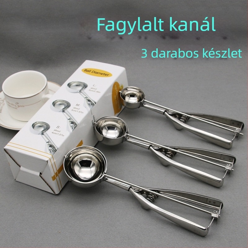 Amazon új stílusú kanál vastagított rozsdamentes acél fagylaltkanál fagylaltmérő kanál gyümölcsgolyó ásó határokon átnyúló fagylaltkanál