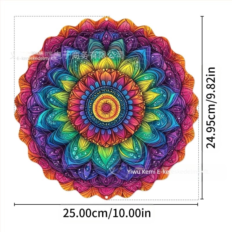 Határokon átnyúló, gyárilag közvetlen 3D-s forgó szélcsengő, színezhető, forgó szélcsengő, udvari kerti fém függődekoráció