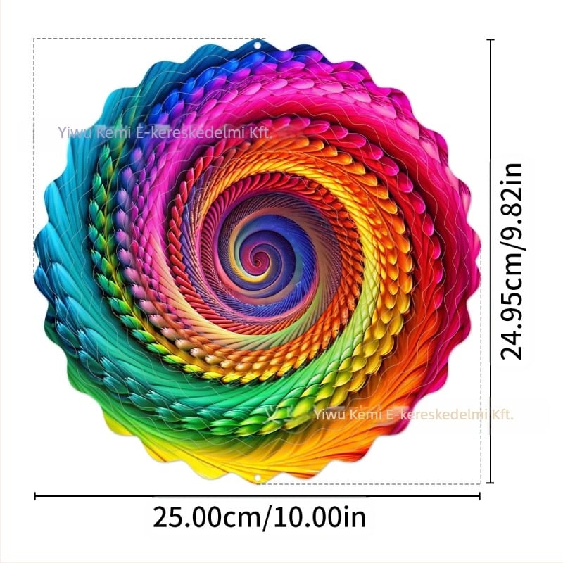 Határokon átnyúló, gyárilag közvetlen 3D-s forgó szélcsengő, színezhető, forgó szélcsengő, udvari kerti fém függődekoráció
