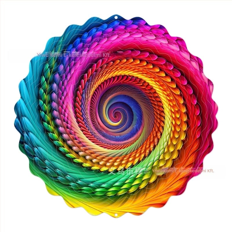 Határokon átnyúló, gyárilag közvetlen 3D-s forgó szélcsengő, színezhető, forgó szélcsengő, udvari kerti fém függődekoráció