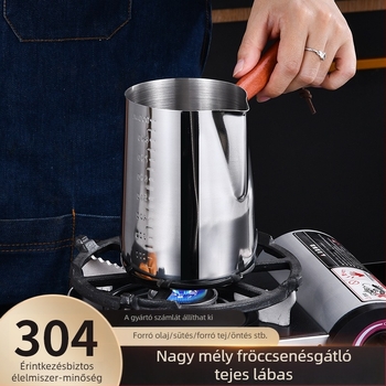 304-es méretű kis tejeskanna fa fogantyúval kis edény élelmiszeripari minőségű nagy kapacitású olajoskanna mélyítő speciális olajleeresztő tejeskanna