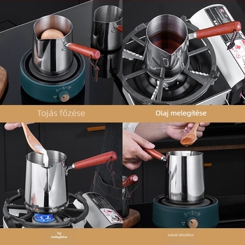 304-es méretű kis tejeskanna fa fogantyúval kis edény élelmiszeripari minőségű nagy kapacitású olajoskanna mélyítő speciális olajleeresztő tejeskanna