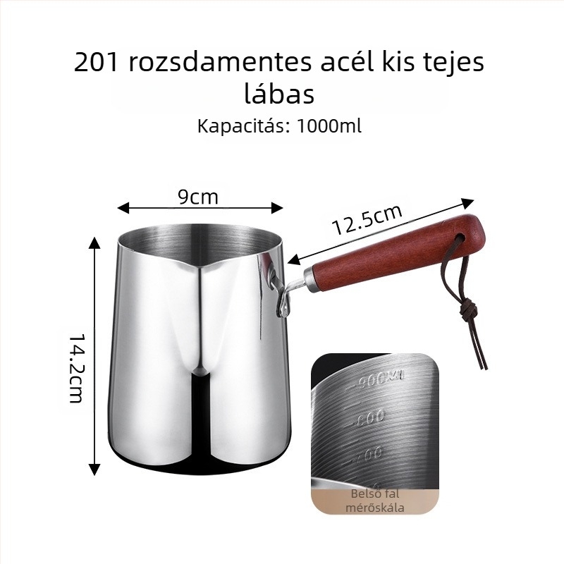 304-es méretű kis tejeskanna fa fogantyúval kis edény élelmiszeripari minőségű nagy kapacitású olajoskanna mélyítő speciális olajleeresztő tejeskanna