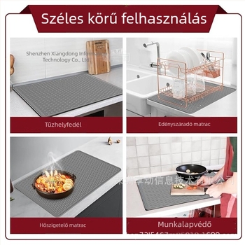 Raktáron új, multifunkcionális tűzhelyszőnyeg, asztali bárvédő szőnyeg, magas hőmérsékletnek ellenálló hőszigetelő edényszőnyeg, konyhai csepegtető szőnyeg
