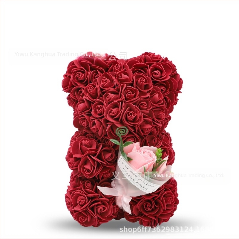 Virágszivárvány virágos habszivacs ölelő mackó rózsaszín mackó PE rózsaszín mackó női ruházati nap 520 Valentin-nap születésnapi ajándék