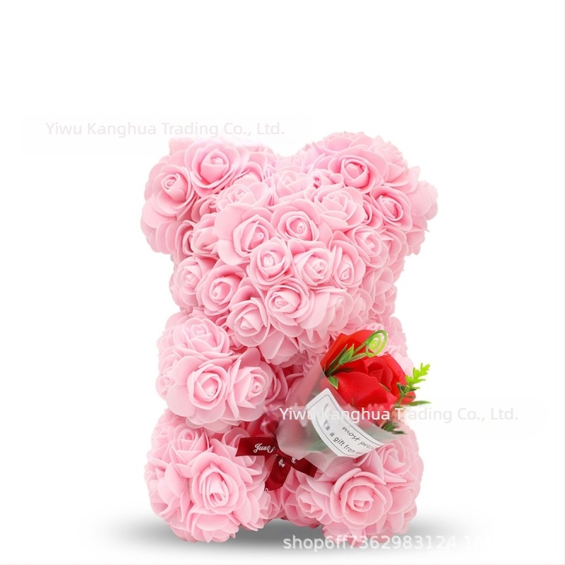 Virágszivárvány virágos habszivacs ölelő mackó rózsaszín mackó PE rózsaszín mackó női ruházati nap 520 Valentin-nap születésnapi ajándék