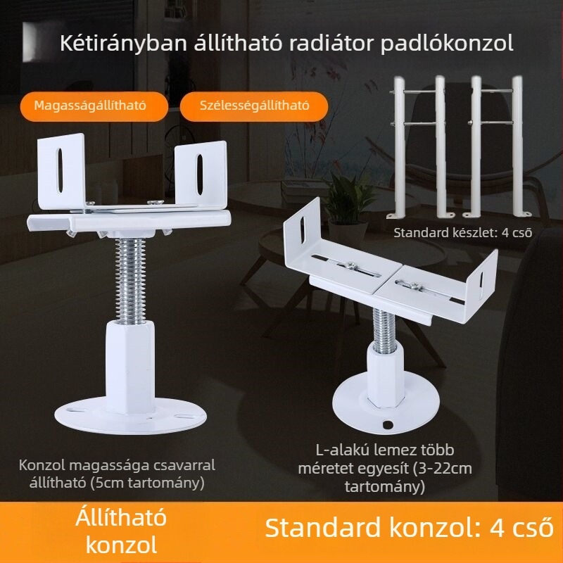 Radiátor Radiátor talajkonzol Függőleges, vastagított rögzítőkeret Támasz Alsó konzol Padlóláb Horgonykonzol Alap