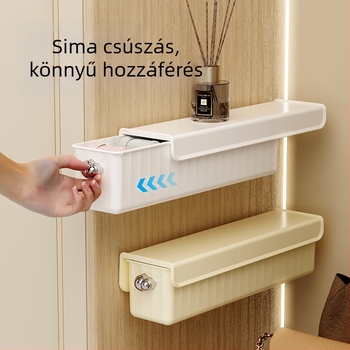 Falra szerelhető tárolódoboz, fehérnemű, zokni, gardrób, oldalsó tároló, fehérnemű, befejező tárgyak tárolója, válaszfal, fiók