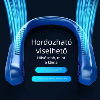 D03 Kiváló Minőségű, Újratölthető, Öt Fokozatú Digitális Kijelzővel, Lógó Nyakventilátor, Hordozható, Csendes, Szuper Hosszú Akkumulátor Élettartamú