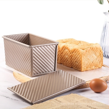 Cross-Border arany hullámkarton pirítós doboz 450g tapadásmentes pirítós forma fedéllel sütő sütőeszközök