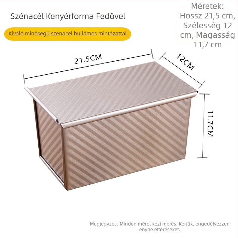 Cross-Border arany hullámkarton pirítós doboz 450g tapadásmentes pirítós forma fedéllel sütő sütőeszközök