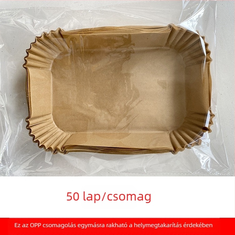Amazon Explosions Air Fryer papír Téglalap alakú Air Fryer papír Sütőpapír Szilikonolaj papír Eldobható szilikonolaj papírtálca
