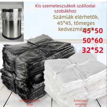 Kis szemeteszsákok, 1000 darab, vastagított, fehér, speciálisan hotelszobákba, átlátszó, vastagított műanyag szemeteszsákok, nagykereskedelem